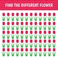 Game for kids. Find a different flower